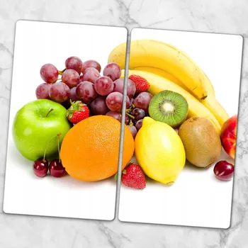 Kuchyňské prkénko Ozdobné Skleněné Kuchyňské Desky na Krájení s Grafikou Kytice Ovoce 2x30x52