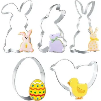 Vykrajovátko Vykrajovátka na sušenky ve tvaru velikonočního zajíčka, 5 kusů vykrajovátka na sušenky ve tvaru