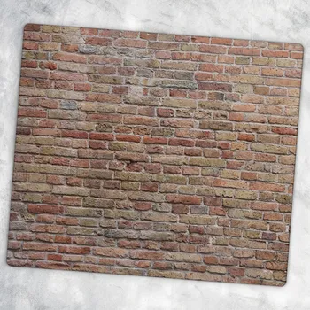 Kuchyňské prkénko Skleněná kuchyňská deska na krájení s ozdobnou grafikou Klasická cihla 60x52