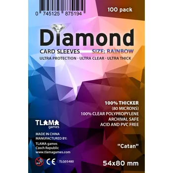 Příslušenství k deskovým hrám Tlama Games Obaly na karty Diamond Rainbow (54x80 mm)