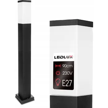 Venkovní osvětlení Kvadratický osvětlovací sloupek LEDLUX E27 90 cm černý