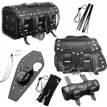 Zavazadlo na motocykl Brašny Kufry Rolka s Třásněmi Sada 21C YAMAHA VIRAGO 535