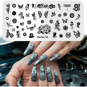 Šablona na nehty – ozdobné vzory: ozubená kola, převody, soukolí