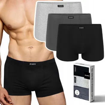 Boxerky Pánské bavlněné boxerky ATLANTIC 3BMH-007 šortky MIX 3-PÁRY - M