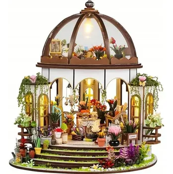 Doplněk pro panenku Miniaturní domeček Zahrada pod hvězdami Květiny Louka Skleník