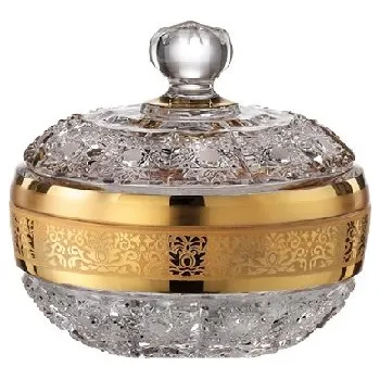 Dóza na potraviny Bohemia Crystal Ručně broušená dóza s víčkem Romantic Horizont 130mm