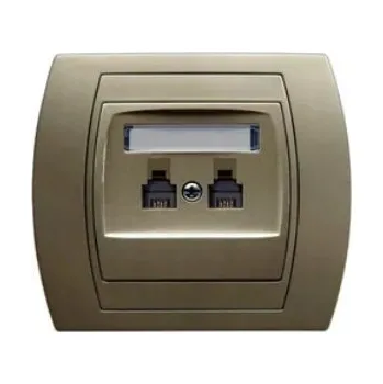 Elektrická zásuvka Telefonní zásuvka nástěnná Ospel zlatá