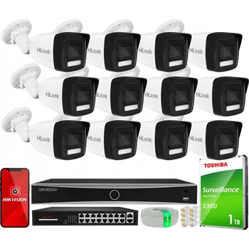 IP kamera Sada monitoringu 12 IP kamer 6MPx Hybrid Light + Záznamové zařízení Hikvision