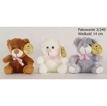 plyšák Plyšák Medvídek s mašlí 16 cm sedící DEEF 6355