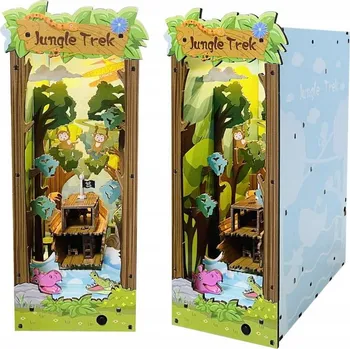 Dřevěná hračka Skládací Dřevěný 3D Model Book Nook - Tajemství džungle