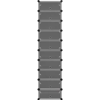 Stojan na boty, černý, 44x32x174 cm, PP