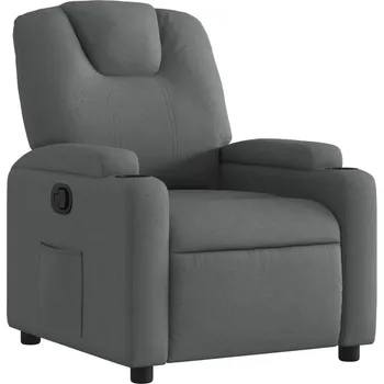 Křeslo Rozkládací křeslo, tmavě šedé, čalouněné látkou