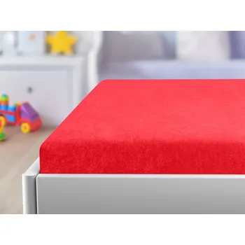 Prostěradlo Froté prostěradlo do dětské postýlky EXCLUSIVE 70x140 cm červené