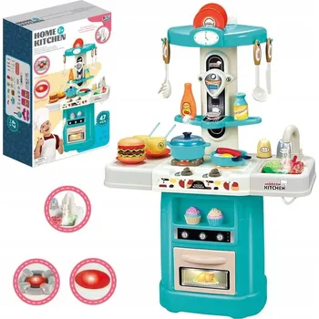 Dětská kuchyňka KUCHYŇKA S VODOU A PÁROU + PŘÍSLUŠENSTVÍ SVĚTLO ZVUK