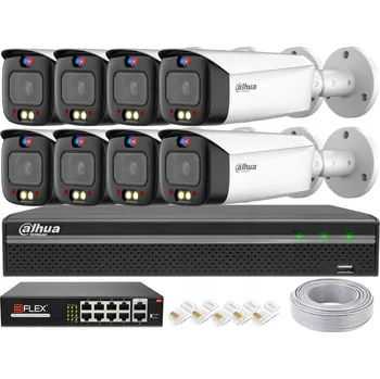 IP kamera Monitorovací sada DAHUA 8x IP kamera 5 Mpx IPC-HFW3549T1-AS-PV-S5 TiOC PoE