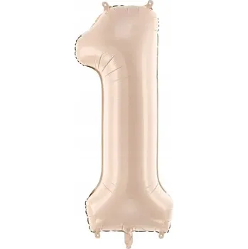 Balónek Foliový balónek „Číslice 1", béžový, PartyDeco, 34", DGT