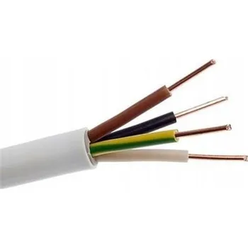 elektrický kabel Kabel CYKY 4x2,5 mm2 (450/750V) instalační kulatý bílý 100 m