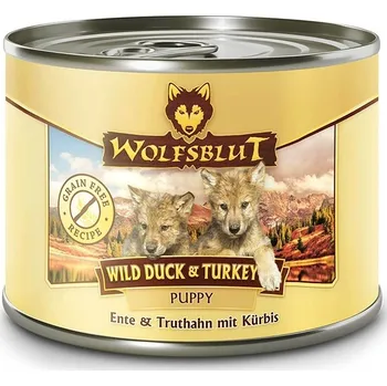 Krmivo pro psa Wolfsblut Dog Puppy Wild Duck & Turkey konzerva 200 g