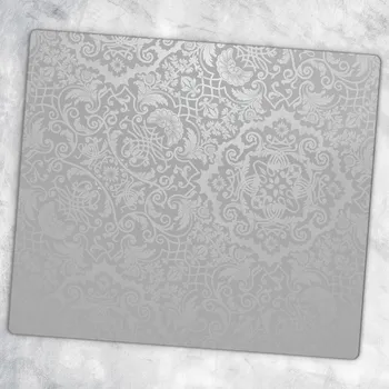 Kuchyňské prkénko Multifunkční Skleněná Deska na Krájení a Dekorace s potiskem Šedé Ornamenty 60x52