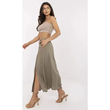 Dámská sukně Elegantní midi sukně v khaki