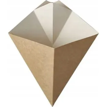 Jednorázové nádobí Tekturový kornout na hranolky s papírovou kapsou na dip, 100g ECO PAPSTAR 50 Ks.