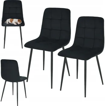 Jídelní židle Židle HowHomely látka černá 2 ks