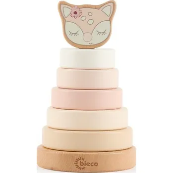 Dřevěná hračka Bieco - Dřevěná stohovací věž - jelenček Ella