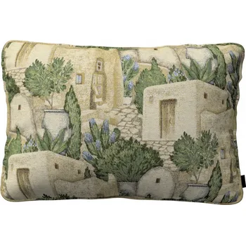 Polštář Povlak na polštář 60x40 pískově zelený, středomořský motiv
