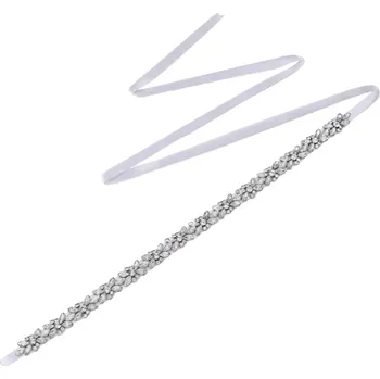 Dámské šaty B-TOP Bílý pás na šaty zdobený krystaly