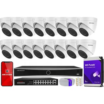 Bezpečnostní kamera Monitorovací Sada 16x IP Kamera DS-2CD1341G0-I/PL(2.8MM) 4MPx s Aplikací Hikvision