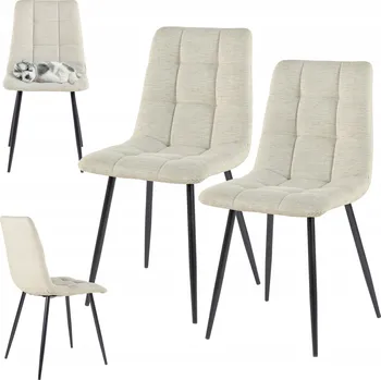 Sada 2 čalouněných židlí SELIA béžové do obývacího pokoje jídelny loft