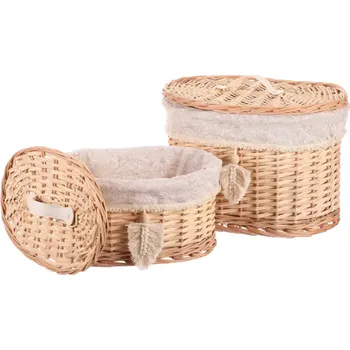 Úložný box Autronic Koš proutěný PRE211 2 ks přírodní