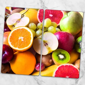 Kuchyňské prkénko Skleněné kuchyňské desky na krájení s ozdobnou grafikou Barevné ovoce 2x30x52