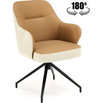 Jídelní židle Slevadoma Jídelní židle otočná VMK498 hnědá / béžová