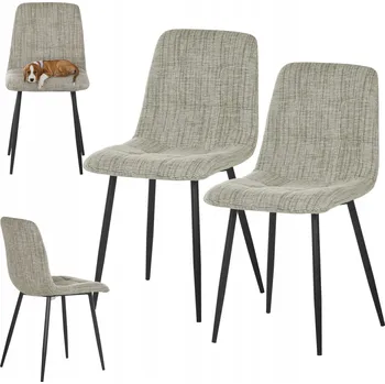 Židle HowHomely látka hnědá 2 ks