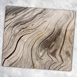 Multifunkční Skleněná Deska na Krájení a Dekoraci s potiskem Rozmarné Dřevo 60x52