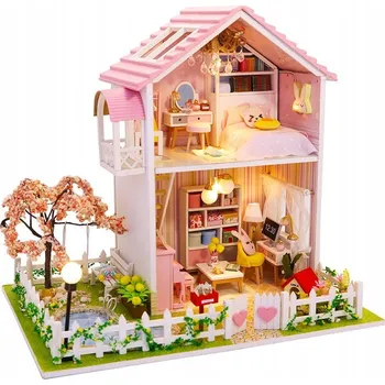 Obraz Miniaturní Domeček Mezi Námi Dívkami Patrový Dům Přespávačka Zahrada