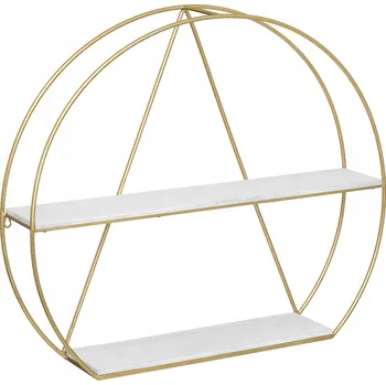 police ZLATÁ ZÁVĚSNÁ POLICE 80X70 CM MADDY kovová dekorativní stylová