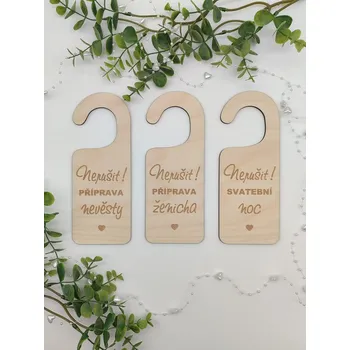 Dárková visačka Svatební visačka na dveře D-decor příprava nevěsty