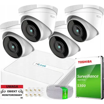 Bezpečnostní kamera IP kamerový systém 4 kamery 5Mpx IPCAM-T5 + 8kanálový PoE rekordér HiLook s 1TB diskem