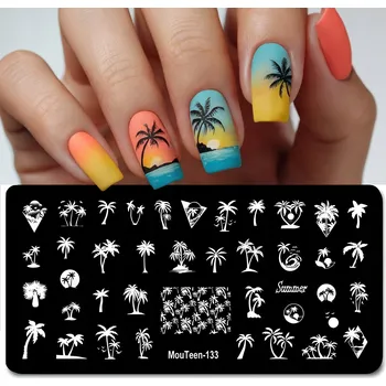 Přípravek na nehty Šablona na nehty – vzory PALMY DOVOLENÁ LÉTO