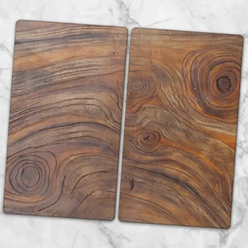 Kuchyňské prkénko Ozdobné skleněné desky na krájení a servírování Tmavé letokruhy Deska 2x30x52