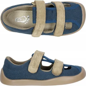 Chlapecké sandály Bačkůrky sandály plátěnky 3F 3BS25/48 bar3foot super flexi modré barefoot, suchý zip velikost: 28