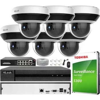 Bezpečnostní kamera Monitorovací sada 6 IP kamer Hilook By Hikvision 4Mpx s 4x zoomem PTZ PoE