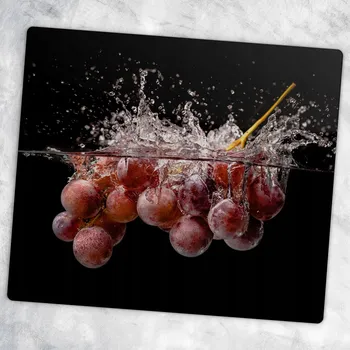Obraz Skleněné dekorativní prkénko Na Servírování Jednohubek Hroznové Víno ve vodě 60x52