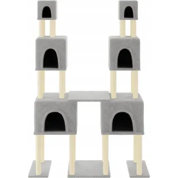 Škrabadlo pro kočky se sisalovými sloupky, světle šedé, 199 cm