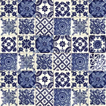 Dlažba Patchwork z mexických dlaždic Talavera Modré Obklady 0,33m2 - Azul Luz