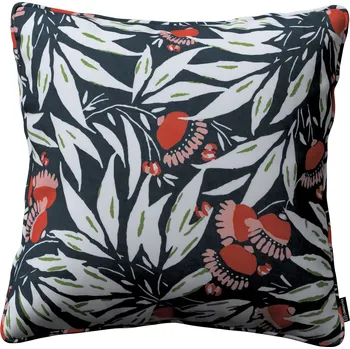Povlak na dekorativní polštářek Povlak na polštář 45x45 cm, květiny na tmavě modrém pozadí