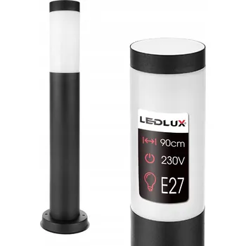 Stojací lampa Osvětlovací sloupek kulatý LEDLUX E27 90 cm černý