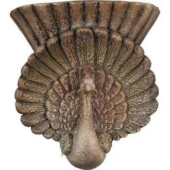 Květináč Hnědý antik květináč páv Peacock Baroque - 36*12*39 cm